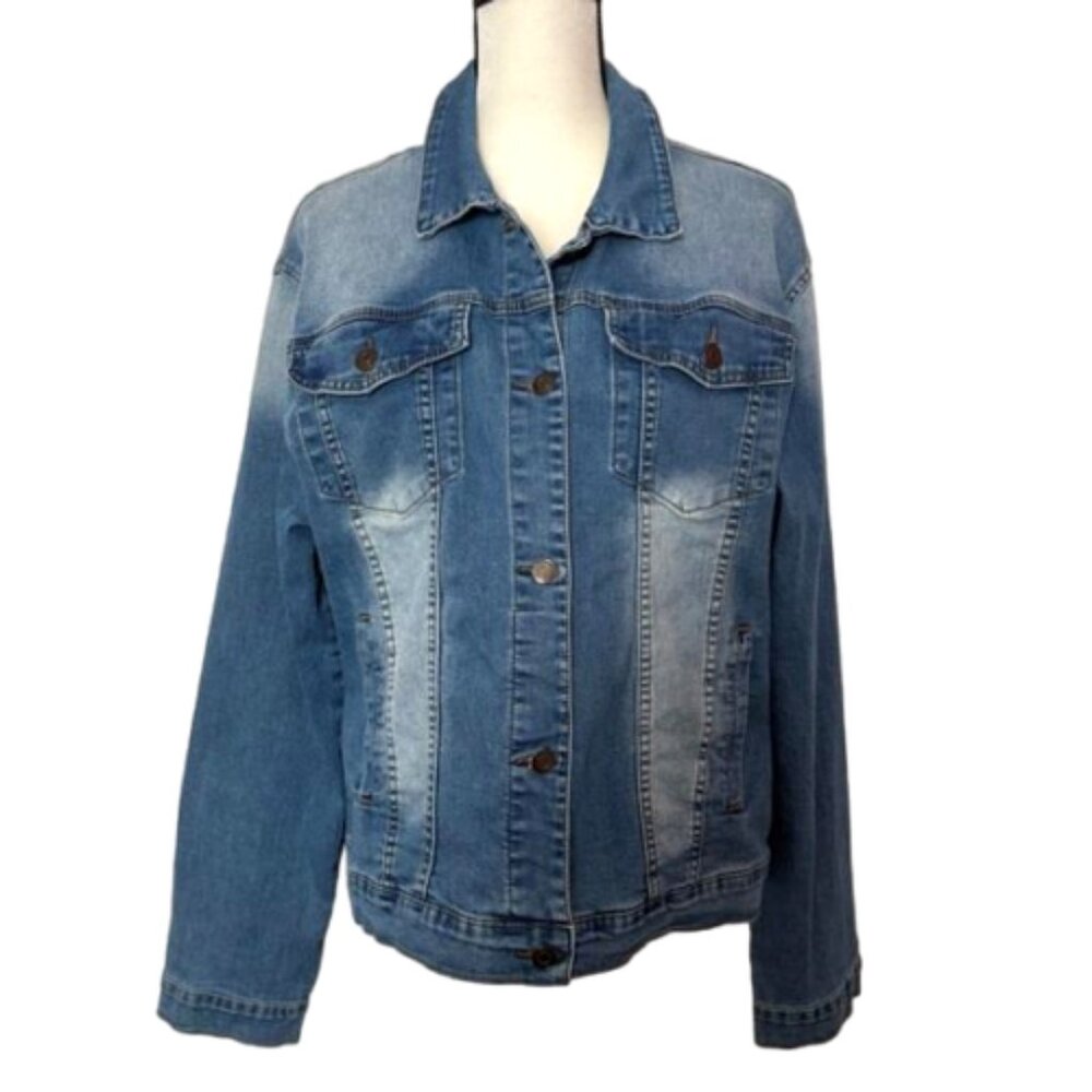 Veveret Denim Subtle Fading Button Down Jean Jacket Size 2XL #2087